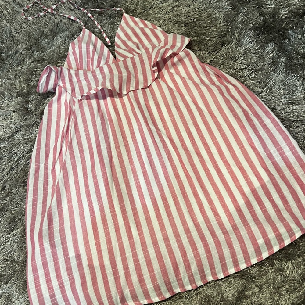 Pink and white dress